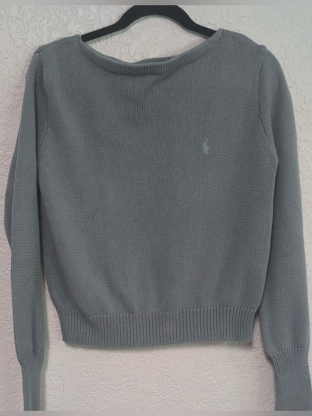 Ralph Lauren Light blue-Gray Scoop Neck Knit Sweater, Size L